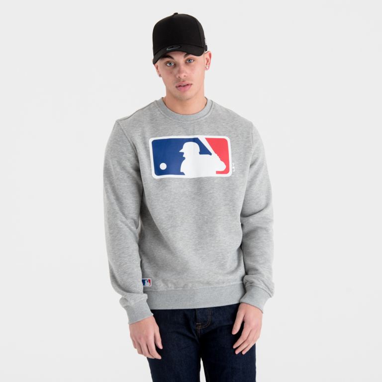 Ropa New Era Mlb Grises - MLB Logo Crew Neck 19684SOJQ